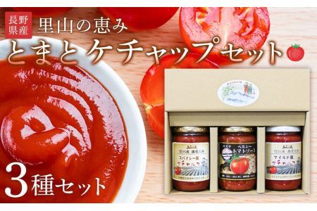 里山の恵みとまとケチャップセット ｜ 野菜 tomato トマト やさい ケチャップ 調味料 料理 オムライス チキンライス 煮物
