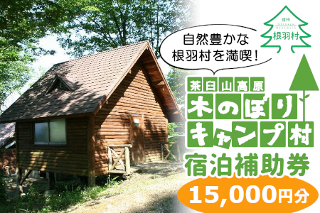 木のぼりキャンプ村 宿泊補助券 (15,000円分) キャンプ場 旅行 キャンプ