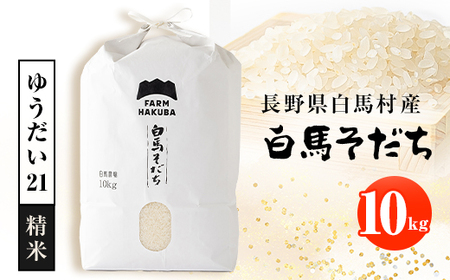 【令和5年産】『白馬そだち』長野県白馬村産　お米　ゆうだい21　10kg(精米)【1468507】