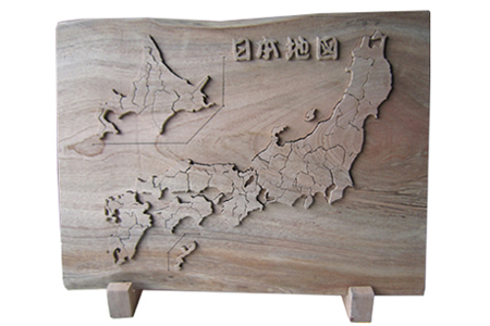 木製の日本地図パズル （エンジュの木） 特大（A3サイズ）M80S14