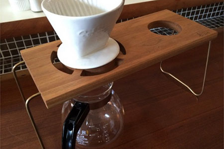 2point Coffee drip stand　広葉樹の天然木＆真鍮製のコーヒードリップスタンド［D0012］