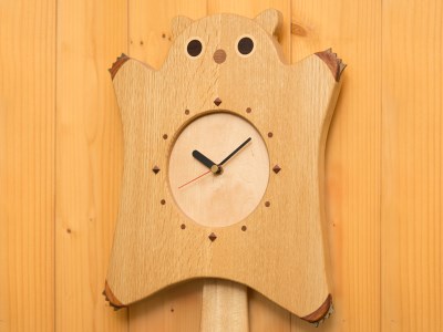 (10005001)旭川家具 ももんがの木工時計