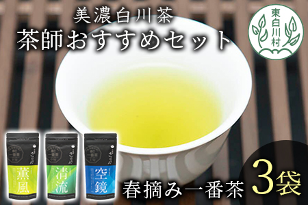 茶蔵園厳選 茶師のおすすめセット 3袋入 お茶 日本茶 緑茶 煎茶 春摘み一番茶 一番茶 高級 12000円