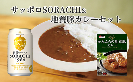 缶ビール(SORACHI1984)8缶＆地養豚カレー4箱セット 北海道 上富良野町 ソラチ1984 地ビール ビール カレー 缶
