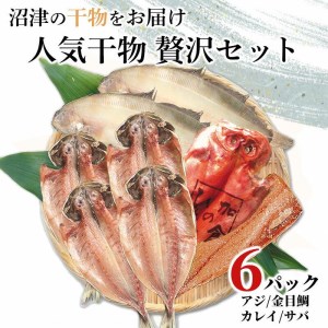 【価格改定予定】干物 4種 アジ 金目鯛 カレイ サバ 6パック 詰め合わせ 沼津 加倉水産 ギフト 贈答