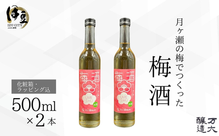 伊豆の月ヶ瀬で人気の梅シロップが今度はお酒になりました！ 伊豆月ヶ瀬の梅でつくった梅酒２本セット