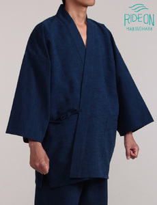061-5　染め・織り・縫製　すべて地元遠州製　雲糸格子作務衣