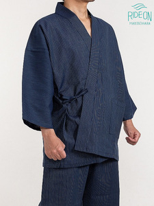 061-9　織り・縫製　地元遠州製　子持縞作務衣