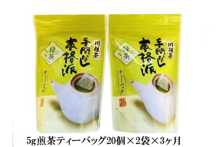 18-1 【定期便】本格茶葉の手間なしティーバッグ120個(20個入×2袋×3ヶ月)