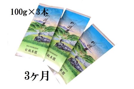 20-4 【定期便】川根 自家用煎茶900ｇ(100ｇ×3本×3ヶ月)