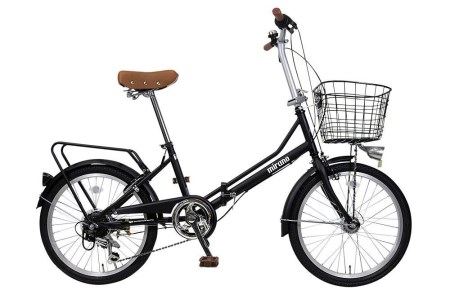 【ブラック】防災対応・フル装備付き２０型折り畳み自転車