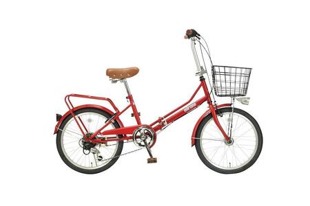 【レッド】防災対応・フル装備付き２０型折り畳み自転車