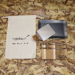 oka-d-art　黒皮鉄板 ラージメスティン用 コットン袋5点セット t3.2mm×120×175【1215208】