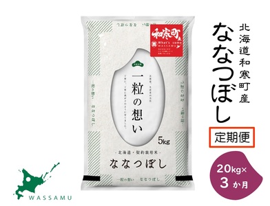 【ふるさと納税】《3か月定期便》北海道和寒町産ななつぼし20kg（5kg×4袋）
